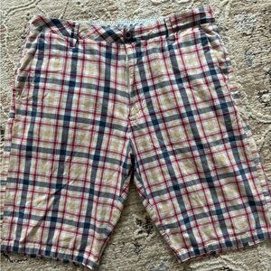 Volcom‎ Red Blue Plaid Shorts Men 34 Y2k Street Skater Retro